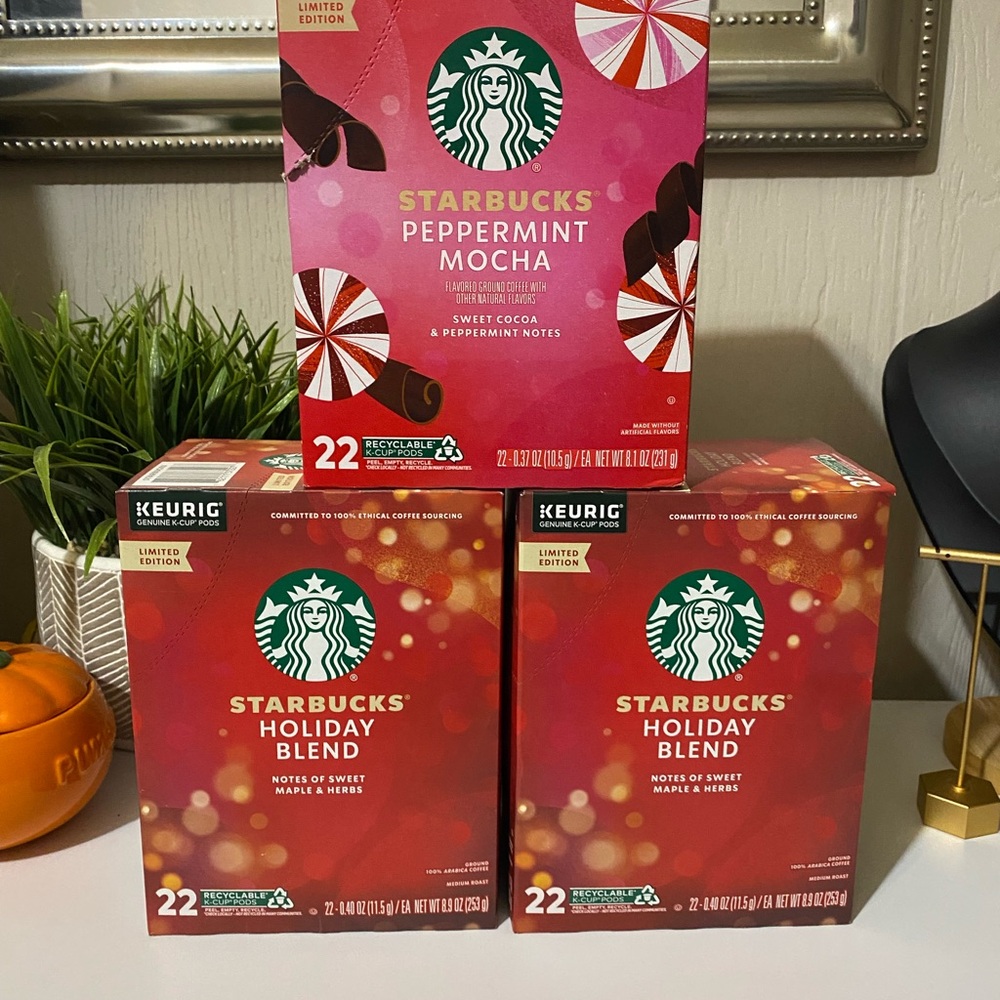 3 Starbucks  Coffee Pods - this listing is for 3 peppermint mochas
